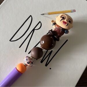 Disney Doorables: Tangled:  hook hand handmade beaded pen
